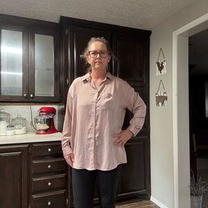 Express Pink Button Down Shirt Relaxed Fit